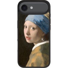 Coque iPhone Air - Silicone rigide noir Tableau art - La Jeune fille à la perle - Johannes Vermeer
