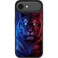 Coque iPhone Air - Silicone rigide noir Tiger Blue Red