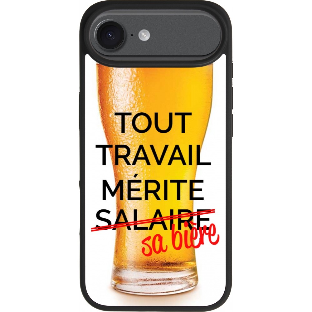 iPhone Air Case Hülle - Silikon schwarz Tout travail mérite sa bière