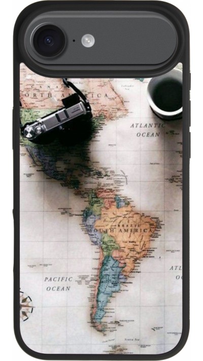 Coque iPhone Air - Silicone rigide noir Travel 01