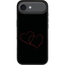 Coque iPhone Air - Silicone rigide noir Valentine 2023 attached heart