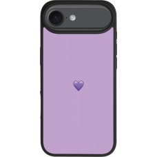 Coque iPhone Air - Silicone rigide noir Valentine 2023 purpule single heart