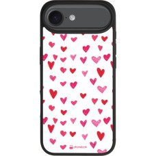 Coque iPhone Air - Silicone rigide noir Valentine 2022 Many pink hearts