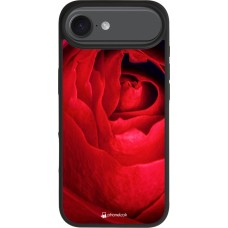 Coque iPhone Air - Silicone rigide noir Valentine 2022 Rose