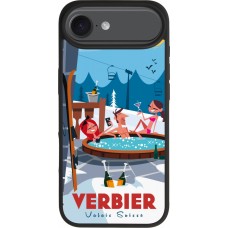 Coque iPhone Air - Silicone rigide noir Verbier Mountain Jacuzzi