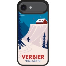 Coque iPhone Air - Silicone rigide noir Verbier Cabane Mont-Fort