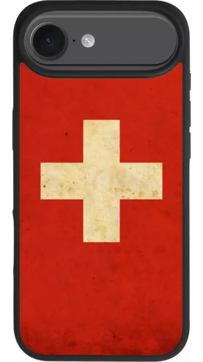iPhone Air Case Hülle - Silikon schwarz Vintage Flag SWISS