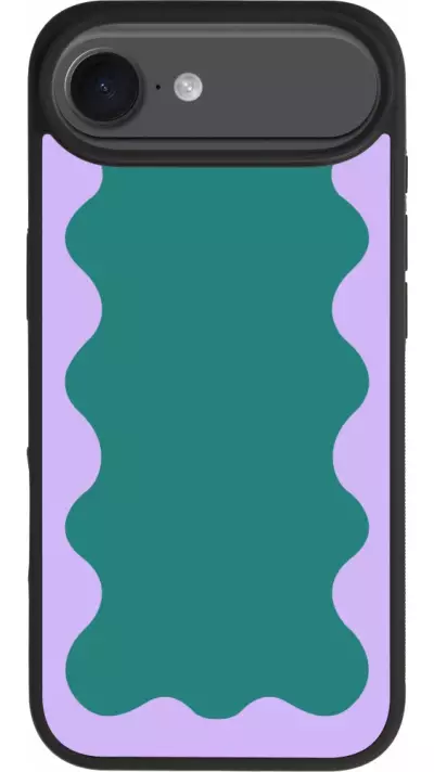 iPhone Air Case Hülle - Silikon schwarz Wavy Rectangle Green Purple