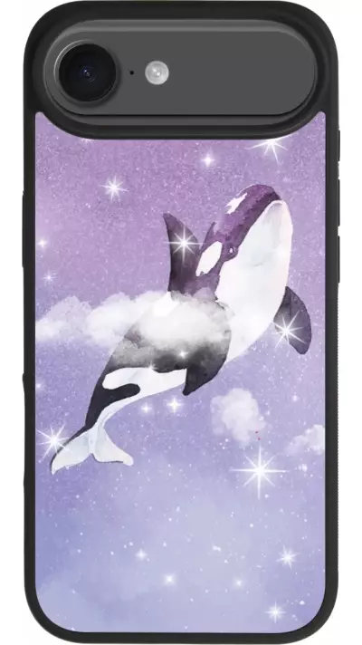 iPhone Air Case Hülle - Silikon schwarz Whale in sparking stars