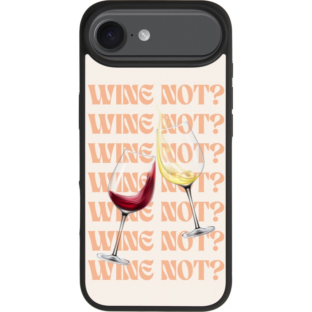Coque iPhone Air - Silicone rigide noir Wine not