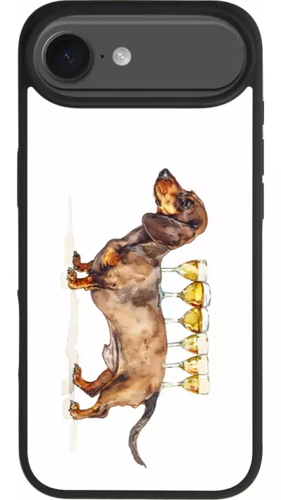 iPhone Air Case Hülle - Silikon schwarz Wine Teckel
