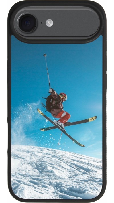 Coque iPhone Air - Silicone rigide noir Winter 22 Ski Jump