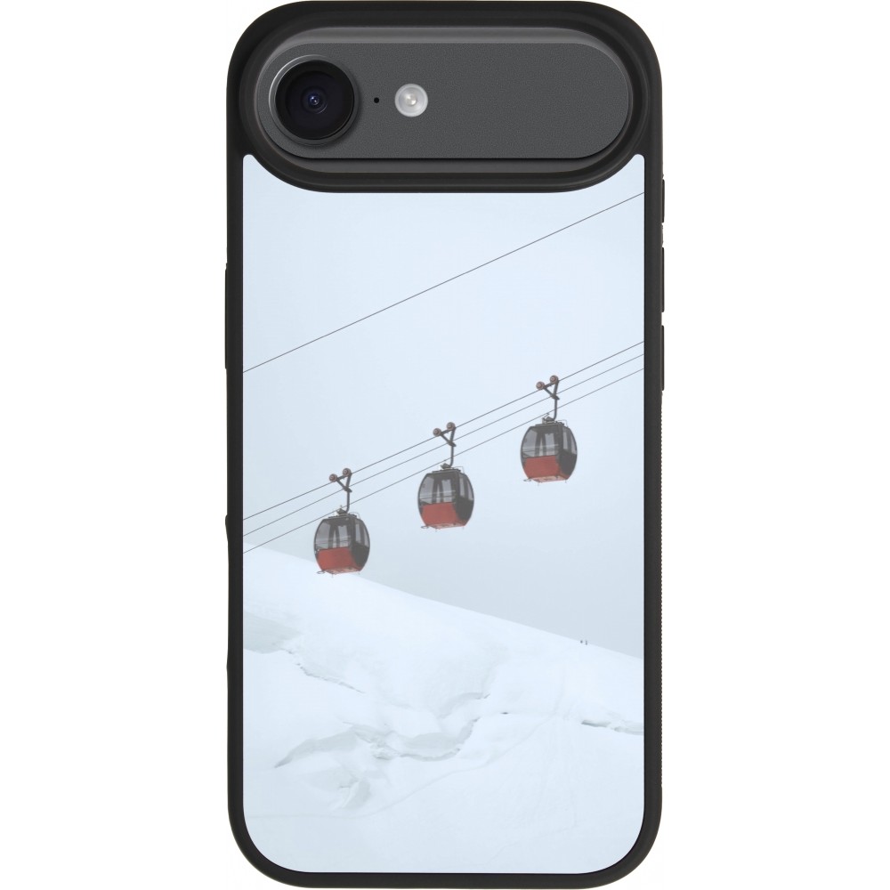 Coque iPhone Air - Silicone rigide noir Winter 22 ski lift