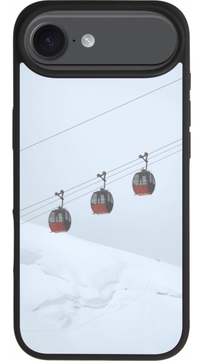 Coque iPhone Air - Silicone rigide noir Winter 22 ski lift