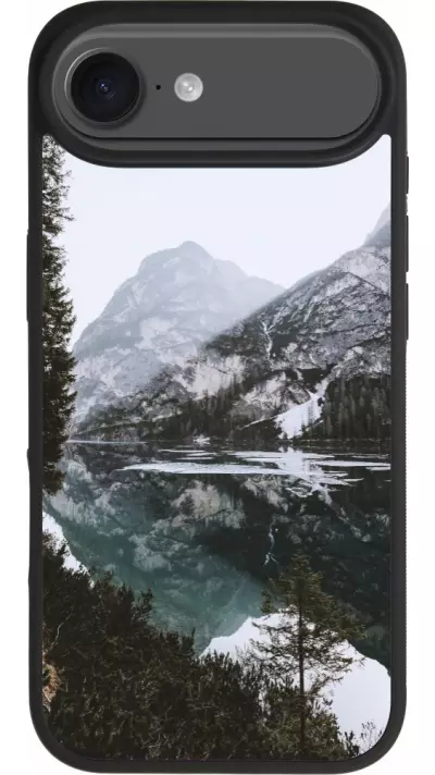 iPhone Air Case Hülle - Silikon schwarz Winter 22 snowy mountain and lake