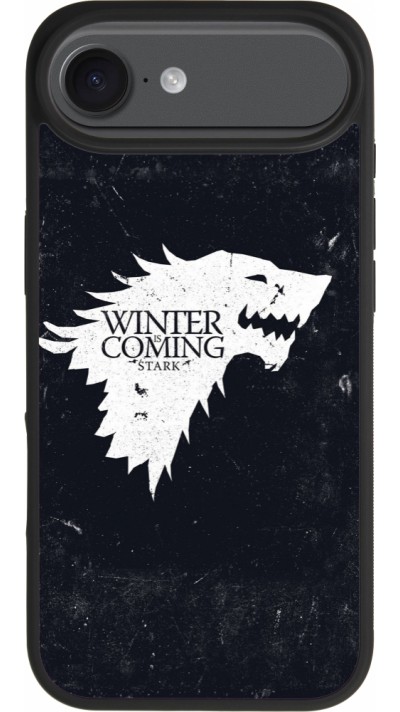 Coque iPhone Air - Silicone rigide noir Winter is coming Stark