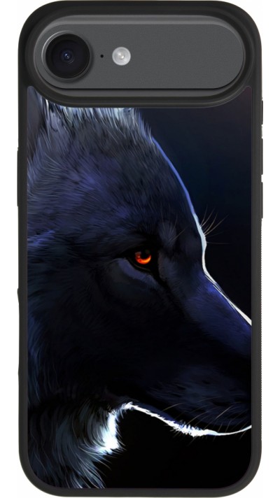 Coque iPhone Air - Silicone rigide noir Wolf Shape