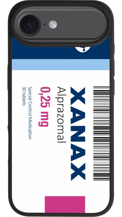 Coque iPhone Air - Silicone rigide noir Xanax Alprazolam 2025