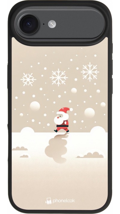 Coque iPhone Air - Silicone rigide noir Noël 2023 Minimalist Santa