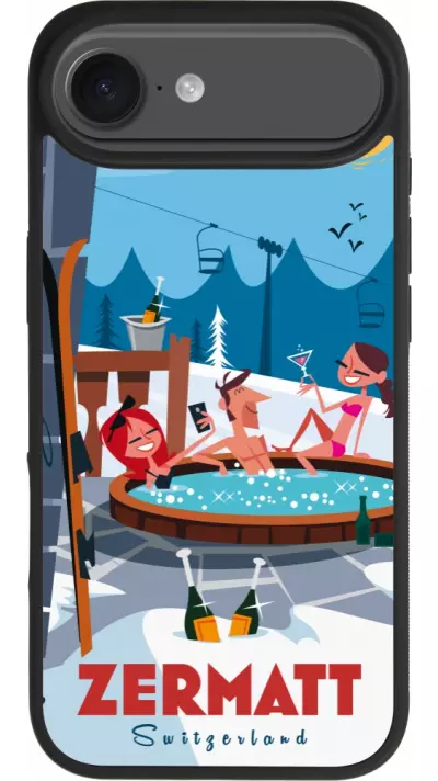 iPhone Air Case Hülle - Silikon schwarz Zermatt Mountain Jacuzzi