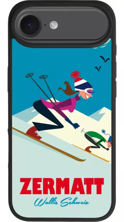 iPhone Air Case Hülle - Silikon schwarz Zermatt Ski Downhill