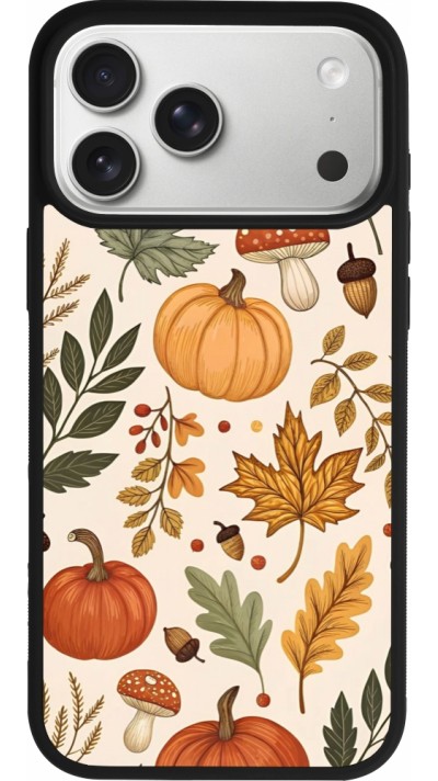 Coque iPhone 17 Pro Max - Silicone rigide noir Autumn 25 Autumn pattern