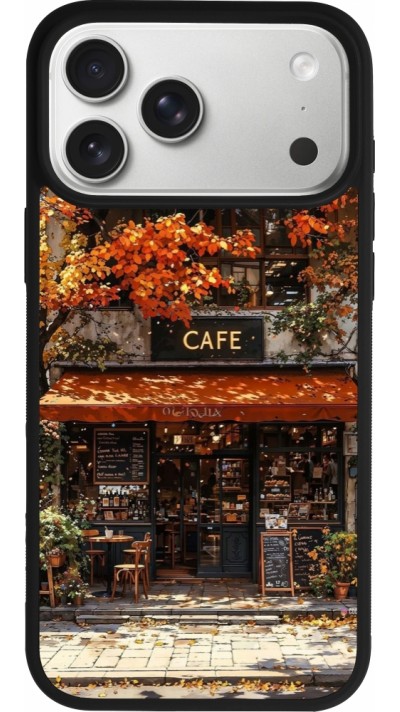 Coque iPhone 17 Pro Max - Silicone rigide noir Autumn 25 Coffee shop