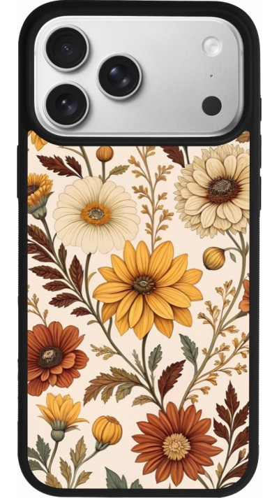 Coque iPhone 17 Pro Max - Silicone rigide noir Autumn 25 Flower pattern