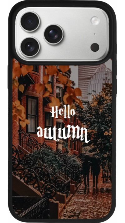 Coque iPhone 17 Pro Max - Silicone rigide noir Autumn 25 Hello autumn