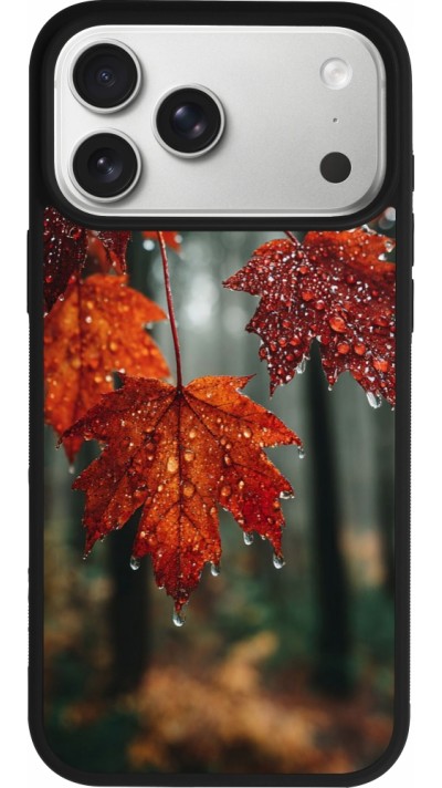 Coque iPhone 17 Pro Max - Silicone rigide noir Autumn 25 Rain