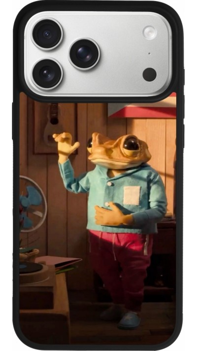 Coque iPhone 17 Pro Max - Silicone rigide noir Dancing frog DTMF