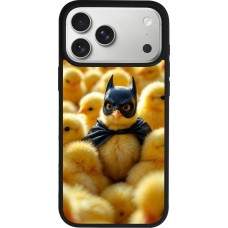 Coque iPhone 17 Pro Max - Silicone rigide noir Easter 2026 Chicken Batman