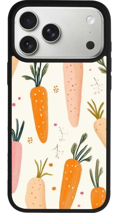 Coque iPhone 17 Pro Max - Silicone rigide noir Easter 2026 Illustration carrots