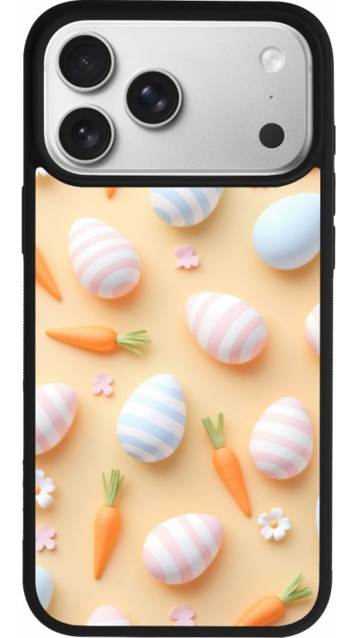 Coque iPhone 17 Pro Max - Silicone rigide noir Easter 2026 Pattern Easter