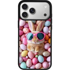Coque iPhone 17 Pro Max - Silicone rigide noir Easter 2026 Rabbit fun