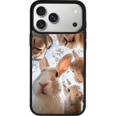 Coque iPhone 17 Pro Max - Silicone rigide noir Easter 2026 Rabbits
