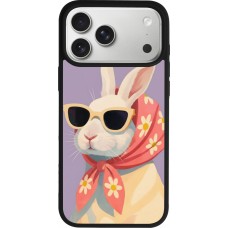 Coque iPhone 17 Pro Max - Silicone rigide noir Easter 2026 Rabbit with scarf