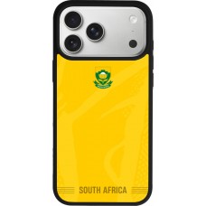 Coque iPhone 17 Pro Max - Silicone rigide noir Maillot de football Afrique du Sud 2026 personnalisable