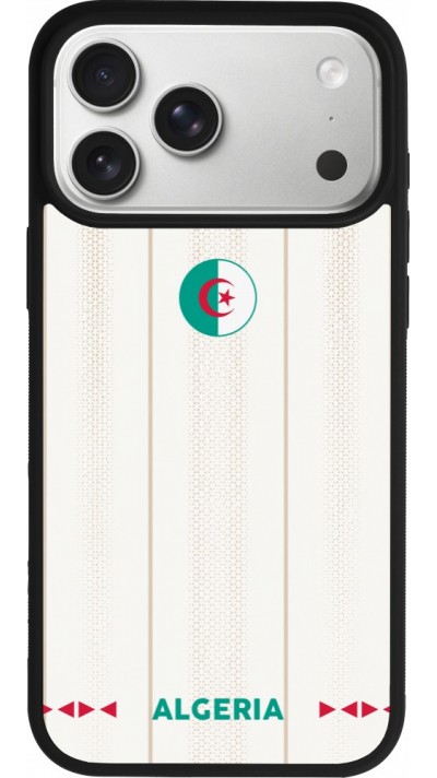 Coque iPhone 17 Pro Max - Silicone rigide noir Maillot de football Algérie 2026 personnalisable