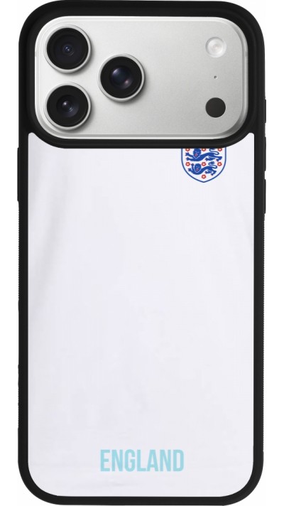 Coque iPhone 17 Pro Max - Silicone rigide noir Maillot de football Angleterre 2022 personnalisable