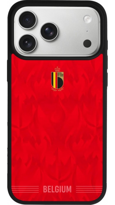 iPhone 17 Pro Max Case Hülle - Silikon schwarz Belgien 2026 personalisierbares Fussballtrikot