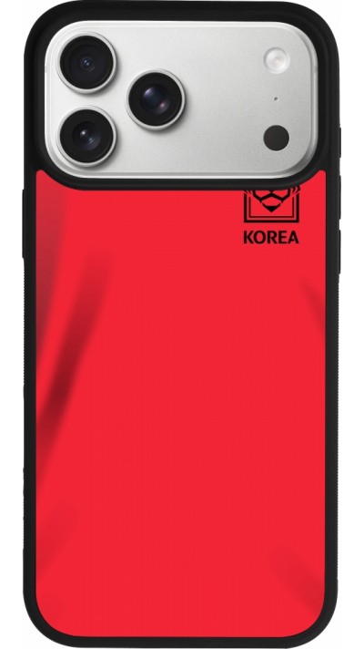 Coque iPhone 17 Pro Max - Silicone rigide noir Maillot de football Corée du Sud 2022 personnalisable