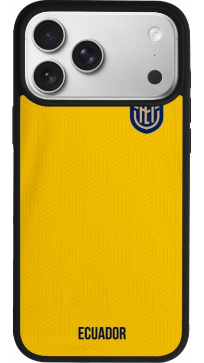 Coque iPhone 17 Pro Max - Silicone rigide noir Maillot de football Equateur 2022