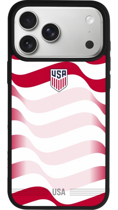 iPhone 17 Pro Max Case Hülle - Silikon schwarz Vereinigten Staaten 2026 personalisierbares Fussballtrikot