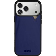 Coque iPhone 17 Pro Max - Silicone rigide noir Maillot de football France 2022 personnalisable