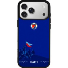 Coque iPhone 17 Pro Max - Silicone rigide noir Maillot de football Haïti 2026 personnalisable
