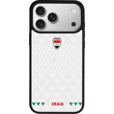 Coque iPhone 17 Pro Max - Silicone rigide noir Maillot de football Irak 2026 personnalisable