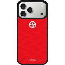 Coque iPhone 17 Pro Max - Silicone rigide noir Maillot de football Tunisie 2026 personnalisable
