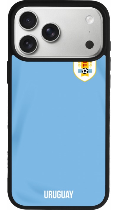 iPhone 17 Pro Max Case Hülle - Silikon schwarz Uruguay 2022 personalisierbares Fussballtrikot