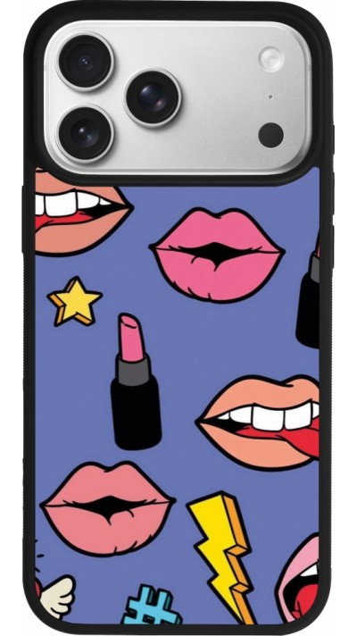 Coque iPhone 17 Pro Max - Silicone rigide noir Lips and lipgloss